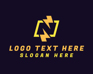 Electric Voltage Letter N logo