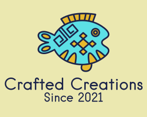 Tribal Fish Drawing  logo design