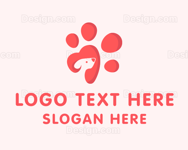 Dog Paw Heart Logo