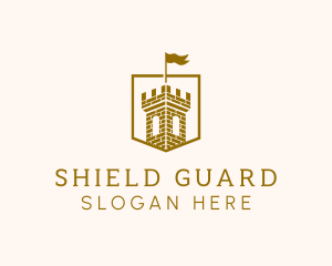 Tower Flag Shield logo design