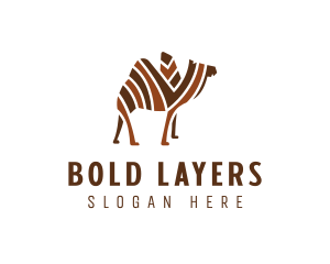 Mosaic Stripe Camel logo design