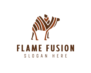 Mosaic Stripe Camel logo design