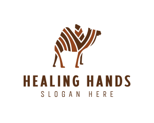 Mosaic Stripe Camel logo design