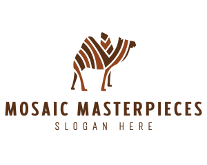 Mosaic Stripe Camel logo design