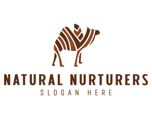 Mosaic Stripe Camel logo design