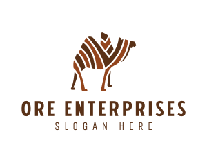 Mosaic Stripe Camel logo design