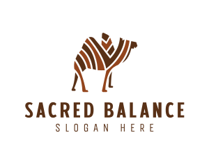 Mosaic Stripe Camel logo design