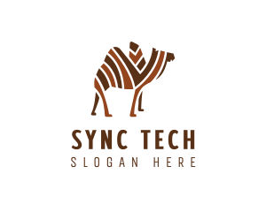 Mosaic Stripe Camel logo design