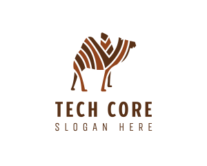 Mosaic Stripe Camel logo design