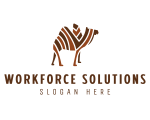 Mosaic Stripe Camel logo design