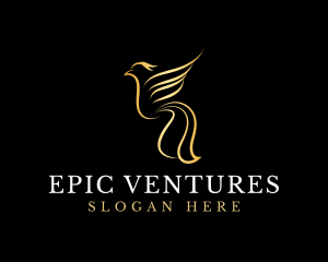 Elegant Golden Bird logo