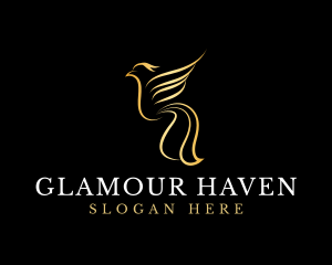 Elegant Golden Bird logo