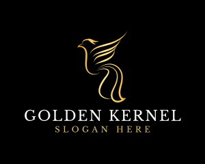 Elegant Golden Bird logo design