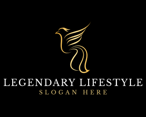 Elegant Golden Bird logo