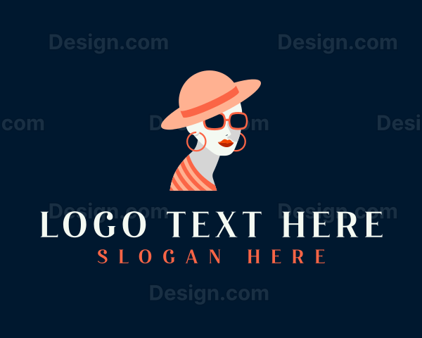 Woman Hat Sunglasses Logo