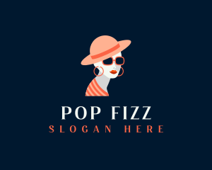 Woman Hat Sunglasses logo design