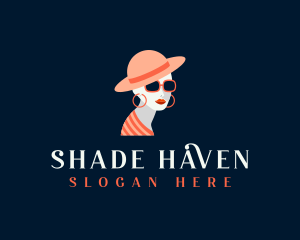 Woman Hat Sunglasses logo design