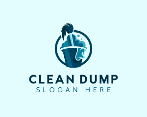 Cleaning Mop Bucket logo design