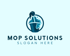 Cleaning Mop Bucket logo design