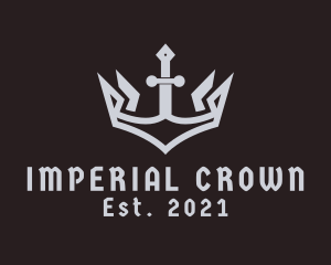 Medieval Sword Crown logo design