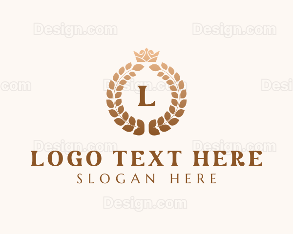 Elegant Royal Crown Wreath Logo