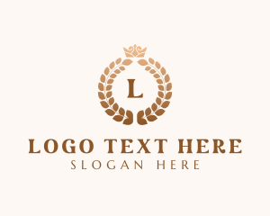 Elegant Royal Crown Wreath logo