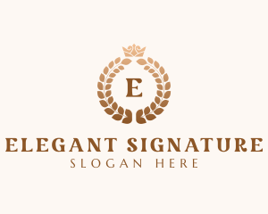 Elegant Royal Crown Wreath logo design