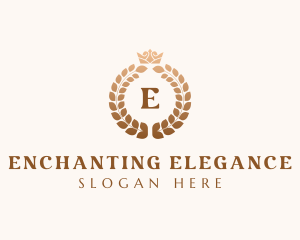 Elegant Royal Crown Wreath logo design