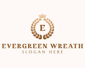 Elegant Royal Crown Wreath logo design