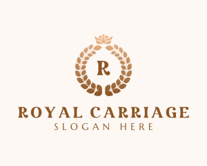 Elegant Royal Crown Wreath logo design