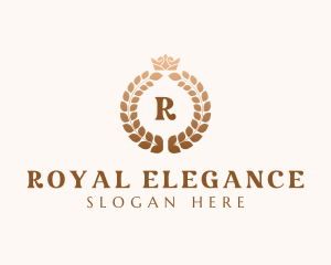 Elegant Royal Crown Wreath logo design