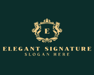 Elegant Horse Crest logo design