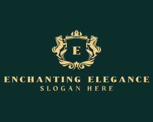 Elegant Horse Crest logo design