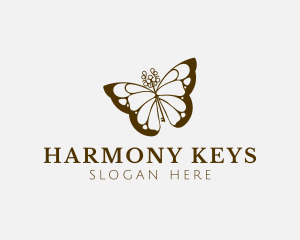 Butterfly Key Wings logo design