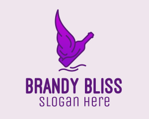 Liquor Bottle Wings  logo design