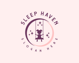 Moon Swing Girl logo design