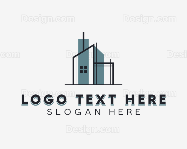 Building Architect Blueprint Logo