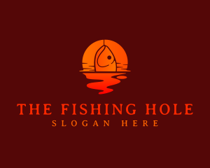 Fishing Sunset Reflection logo