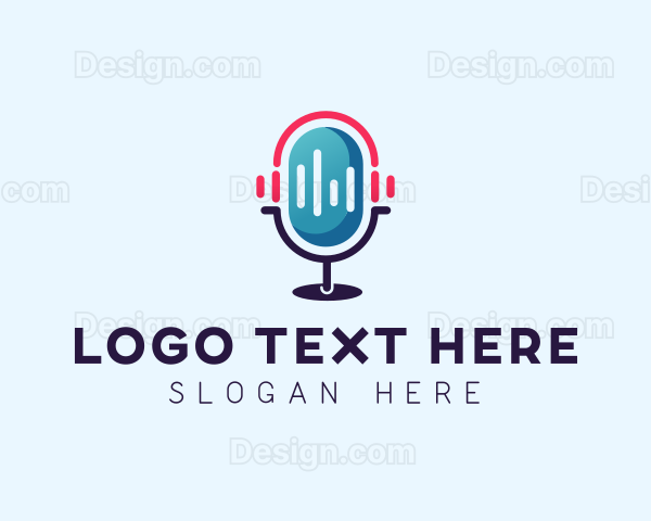 Podcast Audio Microphone Logo