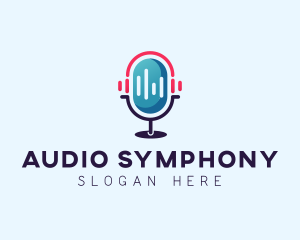 Podcast Audio Microphone logo design