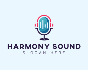 Podcast Audio Microphone logo design