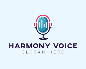 Podcast Audio Microphone logo design