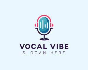 Podcast Audio Microphone logo design