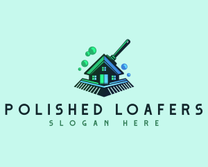 Cleaning Broom Wash logo design