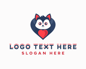 Cute Wolf Animal Shelter logo