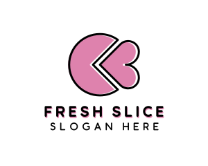 Pastry Heart Slice  logo design