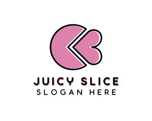 Pastry Heart Slice  logo design