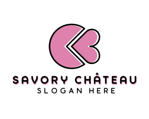 Pastry Heart Slice  logo design