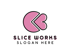 Pastry Heart Slice  logo design