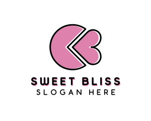 Pastry Heart Slice  logo design